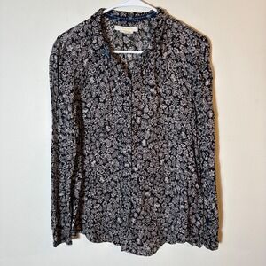 Hei Hei Floral Print Button Down Long Sleeve Blouse Size‎ Small Bohemian
